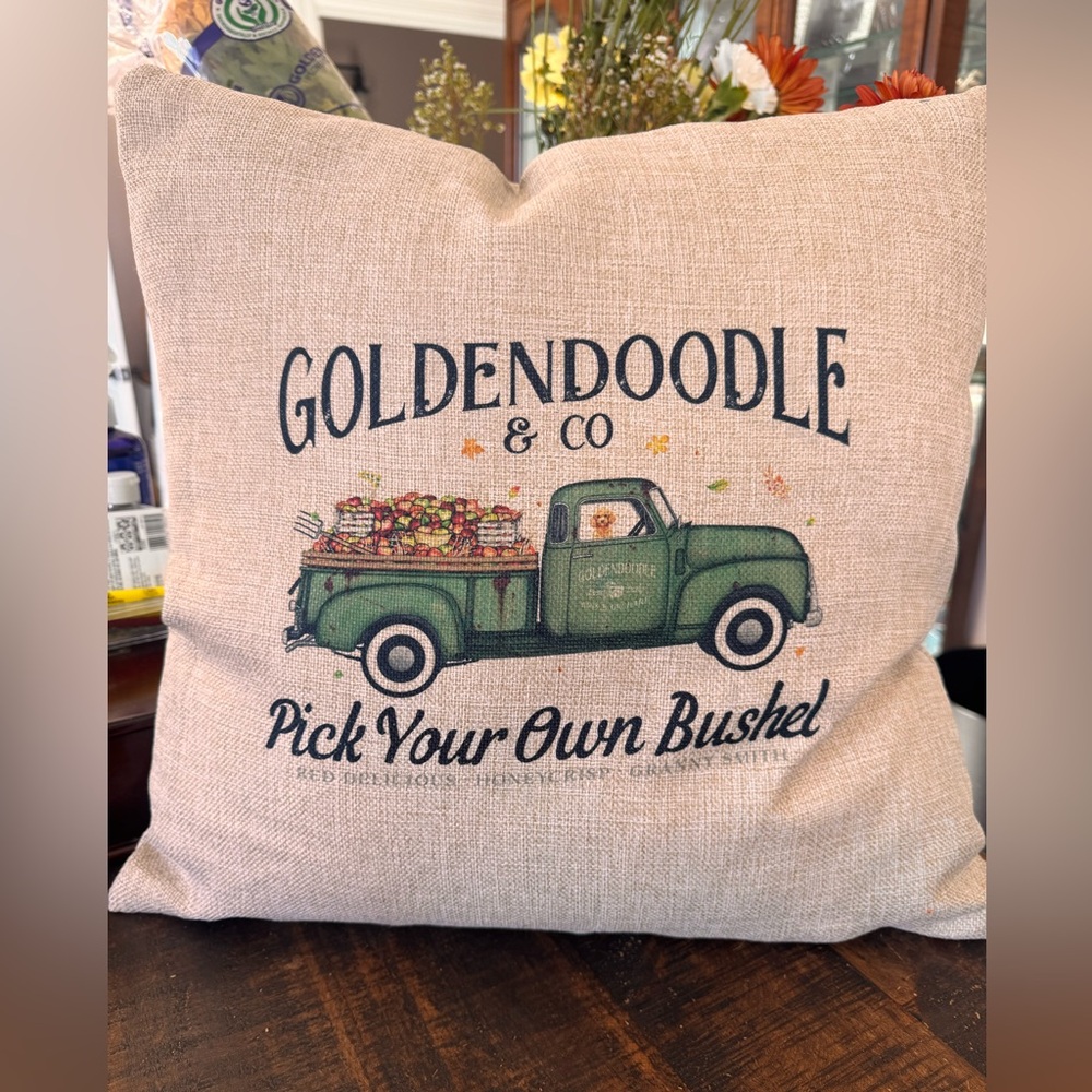 Soft canvas Goldendoodle Decorative Pillow